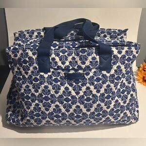 Vera Bradley Navy and White Floral Quilted Bag